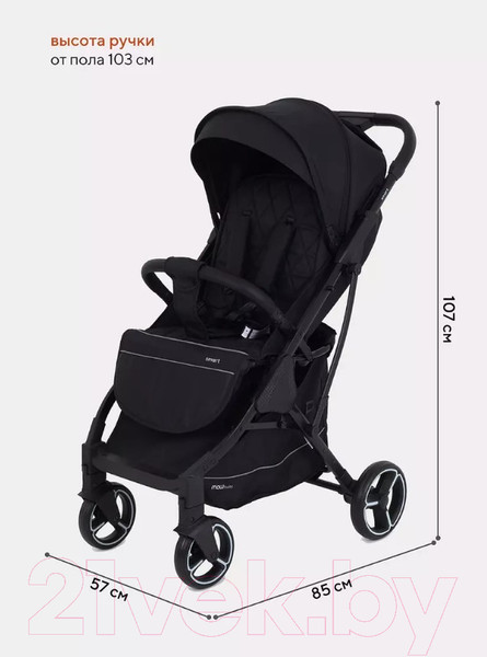 Изображение товара Детская прогулочная коляска MOWbaby Smart 2023 / MB101 (Black)