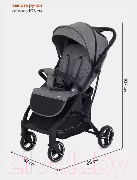 Изображение товара Детская прогулочная коляска MOWbaby Smart 2023 / MB101 (Grey)