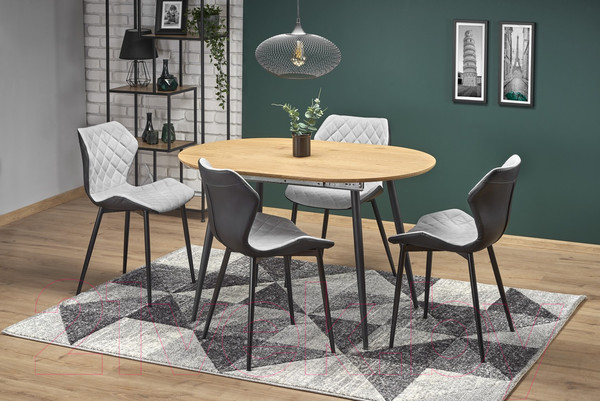 Изображение товара Обеденный стол Halmar Colorado раскладной 120-160x80x74 (дуб золотой/черный)