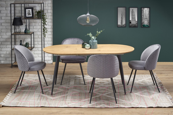 Изображение товара Обеденный стол Halmar Colorado раскладной 120-160x80x74 (дуб золотой/черный)