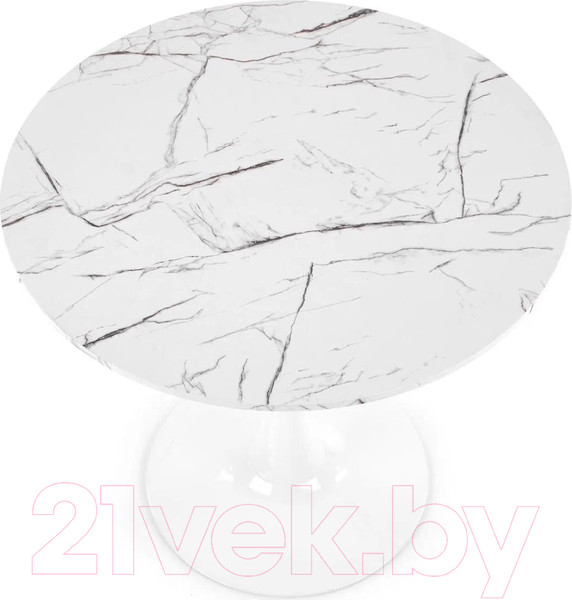 Изображение товара Обеденный стол Halmar Denver 80x73 (белый мрамор/белый)