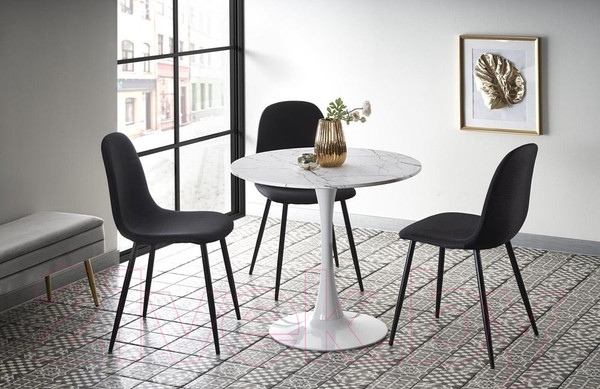 Изображение товара Обеденный стол Halmar Denver 80x73 (белый мрамор/белый)