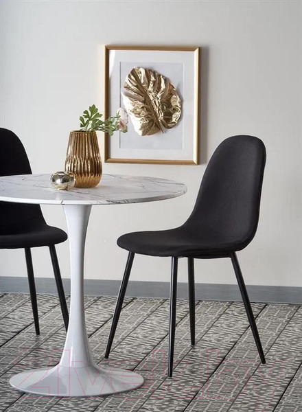 Изображение товара Обеденный стол Halmar Denver 80x73 (белый мрамор/белый)