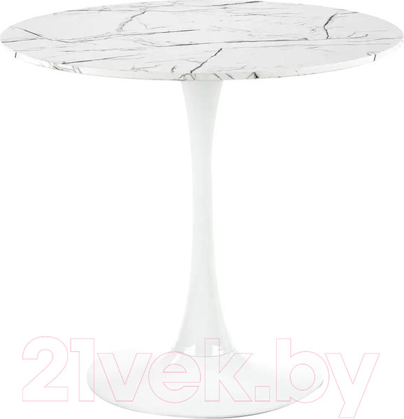 Изображение товара Обеденный стол Halmar Denver 80x73 (белый мрамор/белый)