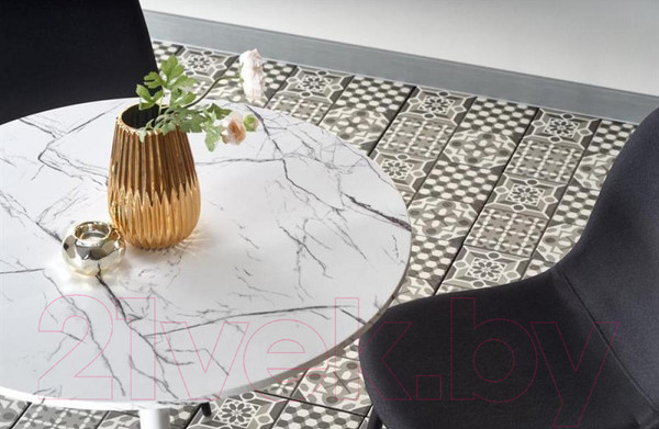 Изображение товара Обеденный стол Halmar Denver 80x73 (белый мрамор/белый)