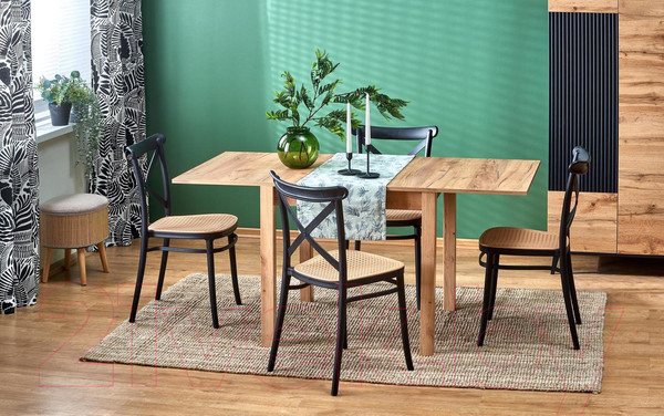 Изображение товара Обеденный стол Halmar Gracjan раскладной 80-160x80x76 (дуб крафт)