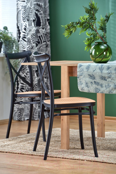 Изображение товара Обеденный стол Halmar Gracjan раскладной 80-160x80x76 (дуб крафт)