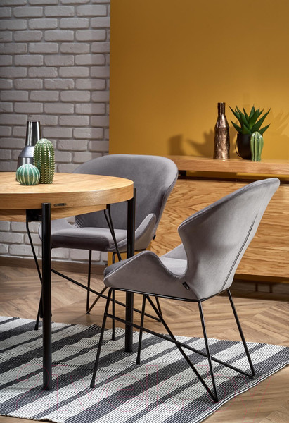 Изображение товара Обеденный стол Halmar Inferno раскладной 100-300x100x76 (дуб натуральный/черный)