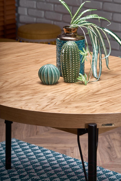 Изображение товара Обеденный стол Halmar Inferno раскладной 100-300x100x76 (дуб натуральный/черный)