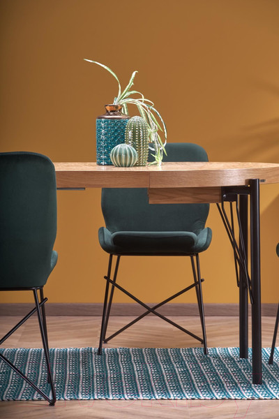 Изображение товара Обеденный стол Halmar Inferno раскладной 100-300x100x76 (дуб натуральный/черный)