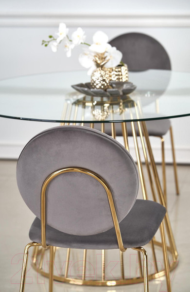 Изображение товара Обеденный стол Halmar Liverpool 120x75 (прозрачный/золото)