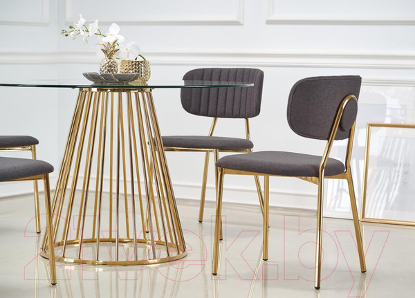 Изображение товара Обеденный стол Halmar Liverpool 120x75 (прозрачный/золото)