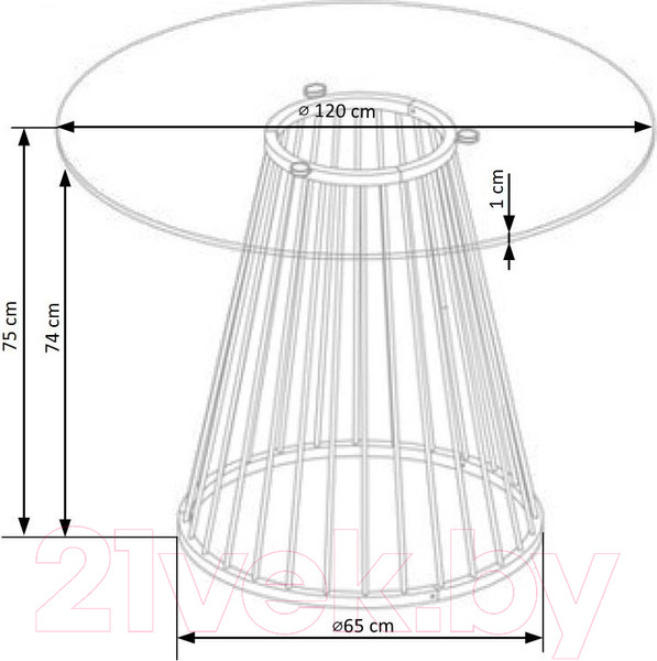 Изображение товара Обеденный стол Halmar Liverpool 120x75 (прозрачный/золото)