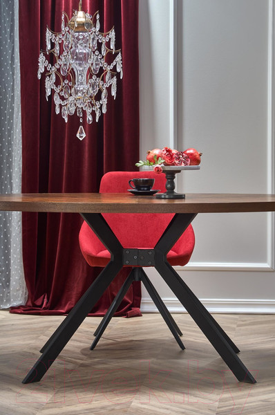 Изображение товара Обеденный стол Halmar Locarno 170x90x75 (ореховый/черный)