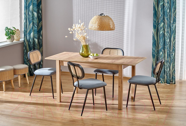 Изображение товара Обеденный стол Halmar Maurycy раскладной 118-158x75x76 (дуб крафт)