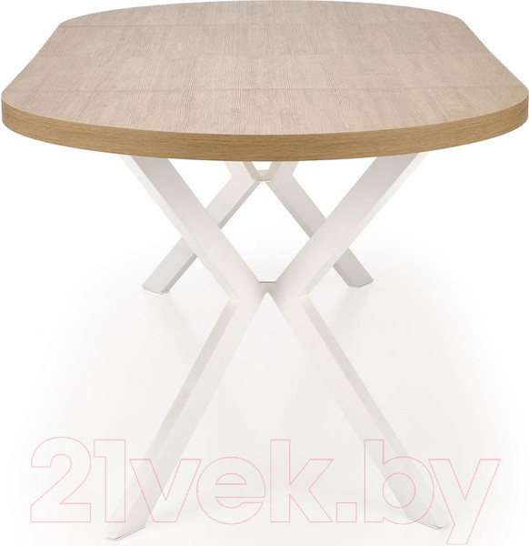 Изображение товара Обеденный стол Halmar Peroni раскладной 100-250x100x75 (дуб золотой/белый)