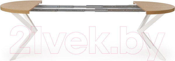 Изображение товара Обеденный стол Halmar Peroni раскладной 100-250x100x75 (дуб золотой/белый)