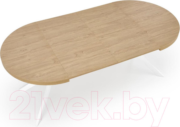 Изображение товара Обеденный стол Halmar Peroni раскладной 100-250x100x75 (дуб золотой/белый)