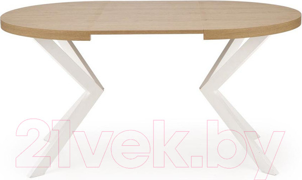 Изображение товара Обеденный стол Halmar Peroni раскладной 100-250x100x75 (дуб золотой/белый)