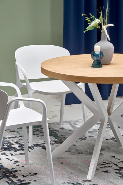 Изображение товара Обеденный стол Halmar Peroni раскладной 100-250x100x75 (дуб золотой/белый)