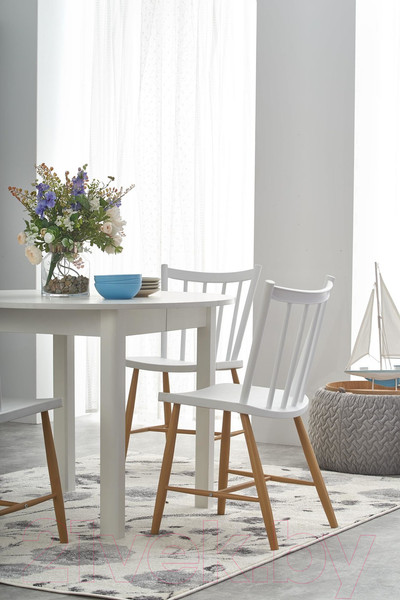 Изображение товара Обеденный стол Halmar Ringo раскладной 102-142x102x76 (белый/белый)