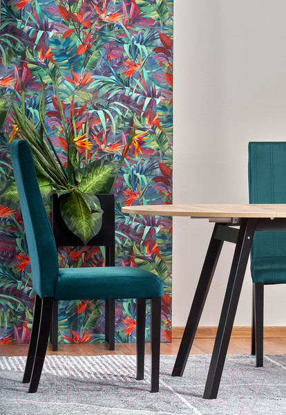 Изображение товара Обеденный стол Halmar Ruben раскладной 102-142x102x76 (дуб артизан/черный)