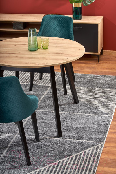 Изображение товара Обеденный стол Halmar Ruben раскладной 102-142x102x76 (дуб артизан/черный)