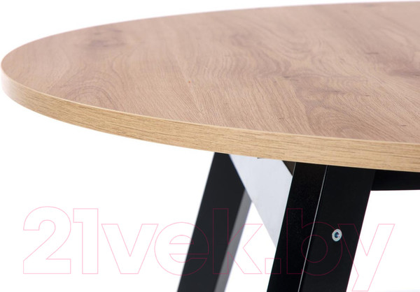 Изображение товара Обеденный стол Halmar Ruben раскладной 102-142x102x76 (дуб артизан/черный)