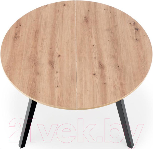 Изображение товара Обеденный стол Halmar Ruben раскладной 102-142x102x76 (дуб артизан/черный)