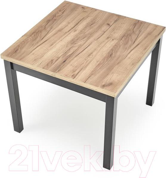 Изображение товара Обеденный стол Halmar Tiago Kwadrat раскладной 90-125x90x76 (дуб крафт/черный)