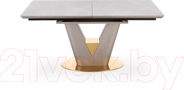 Изображение товара Обеденный стол Halmar Valentino раскладной 160-220x90x76 (светло-серый/золото)