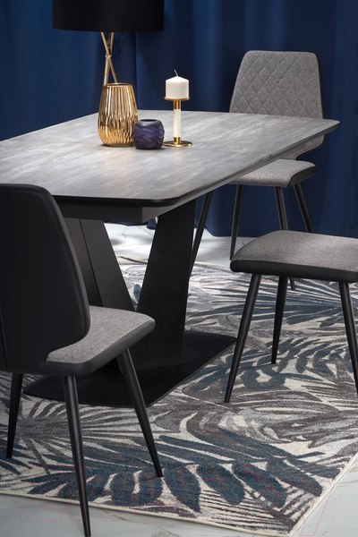 Изображение товара Обеденный стол Halmar Vinston раскладной 180-230x95x76 (темно-серый/черный)