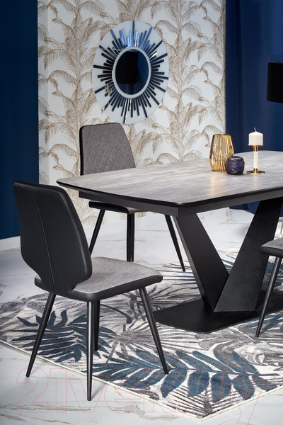 Изображение товара Обеденный стол Halmar Vinston раскладной 180-230x95x76 (темно-серый/черный)