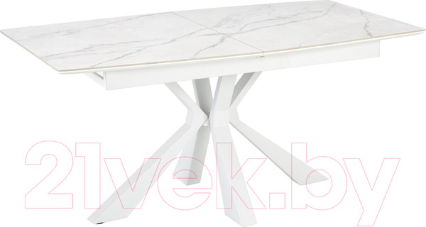 Изображение товара Обеденный стол Halmar Vivaldi раскладной 160-200x89x78 (белый мрамор/белый)