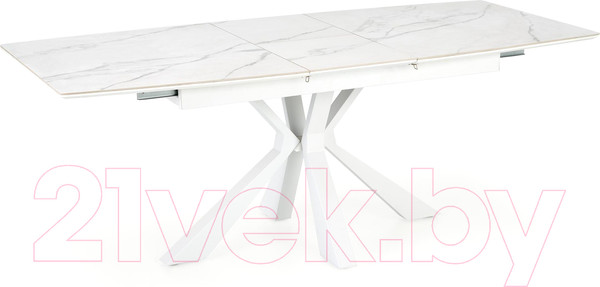 Изображение товара Обеденный стол Halmar Vivaldi раскладной 160-200x89x78 (белый мрамор/белый)
