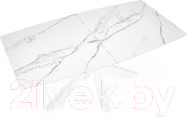 Изображение товара Обеденный стол Halmar Vivaldi раскладной 160-200x89x78 (белый мрамор/белый)