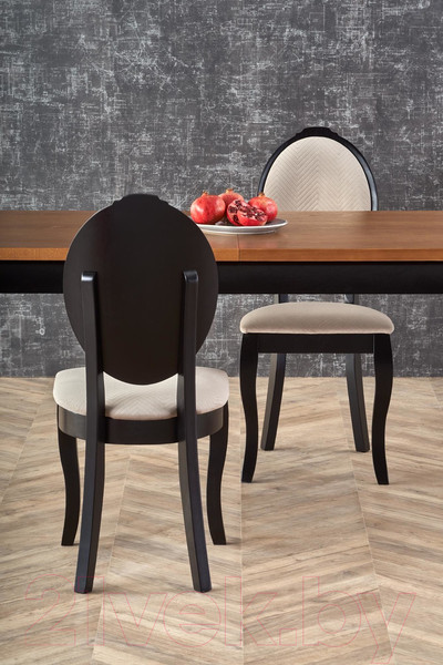 Изображение товара Обеденный стол Halmar Windsor раскладной 160-240x90x76 (дуб темный/черный)