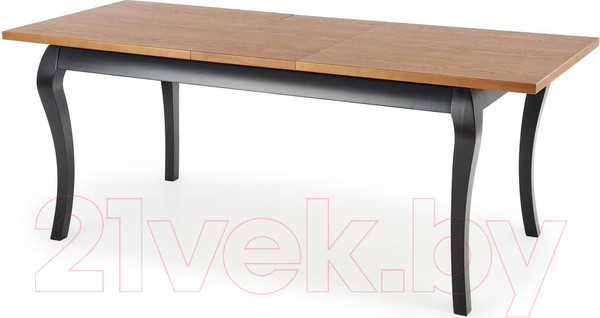Изображение товара Обеденный стол Halmar Windsor раскладной 160-240x90x76 (дуб темный/черный)