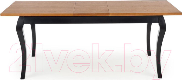 Изображение товара Обеденный стол Halmar Windsor раскладной 160-240x90x76 (дуб темный/черный)