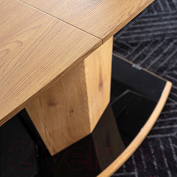 Изображение товара Обеденный стол Signal Houston раскладной 120-160x80x76 (дуб/дуб/черный лак)