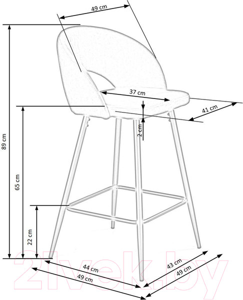 Изображение товара Стул барный Halmar H96 (темно-зеленый/черный)