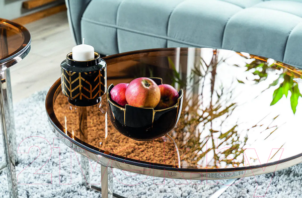 Изображение товара Журнальный столик Signal Crystal A (дымчатый янтарь/серебряный)