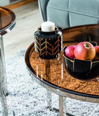 Изображение товара Журнальный столик Signal Crystal B (дымчатый янтарь/серебряный)