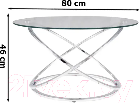 Изображение товара Журнальный столик Signal Eos B (прозрачный/хром)