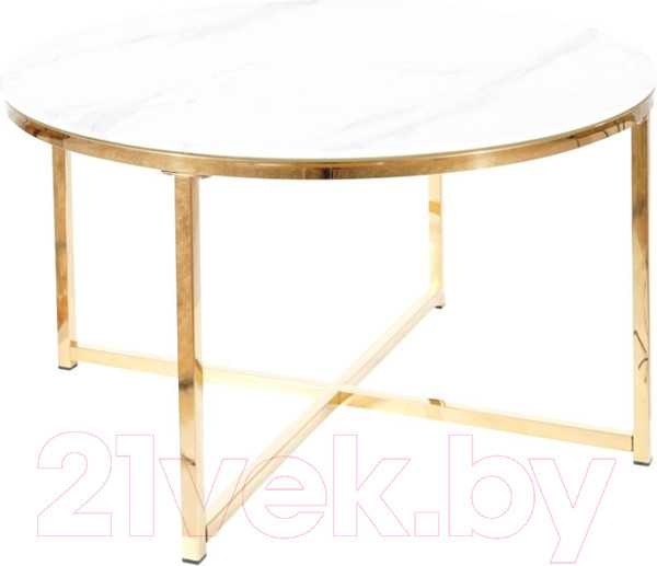 Изображение товара Журнальный столик Signal Salma (эффект белого мрамора/золото)