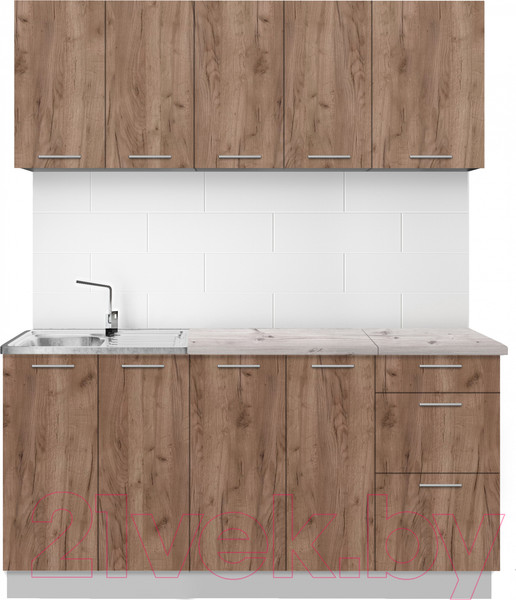 Изображение товара Кухонный гарнитур Артём-Мебель Оля СН-114 без стекла ДСП 1.6м (дуб крафт табачный)