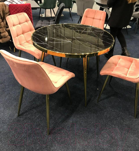 Изображение товара Обеденный стол Signal Calvin (эффект черного мрамора/золото)