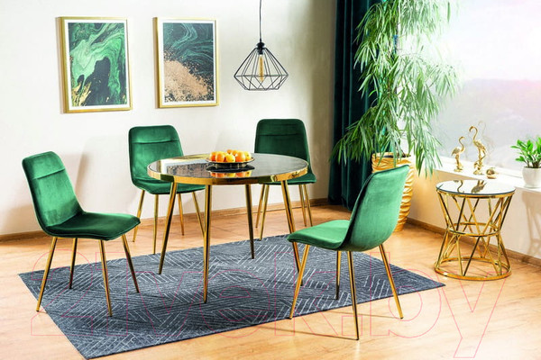 Изображение товара Обеденный стол Signal Calvin (эффект черного мрамора/золото)