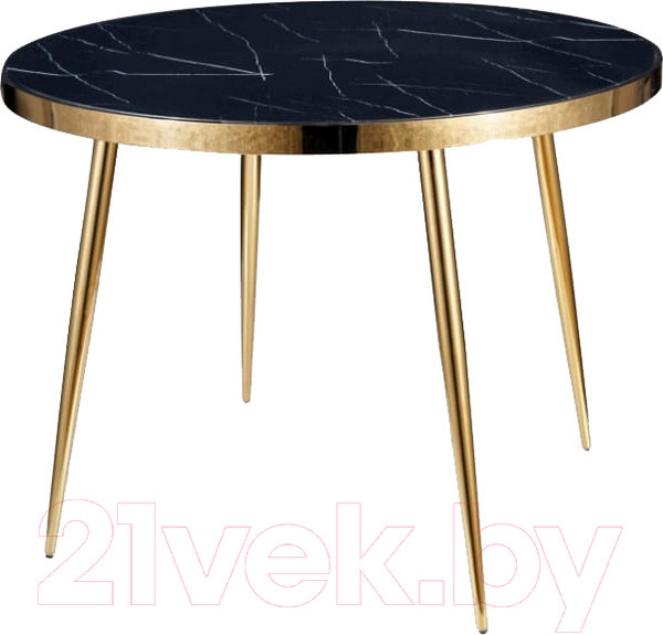 Изображение товара Обеденный стол Signal Calvin (эффект черного мрамора/золото)
