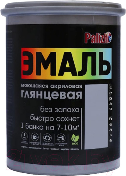 Изображение товара Эмаль Palizh Глянцевая (1кг, серая белка)